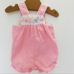 Vintage Carter’s Botanical Embroidery Sunsuit 3Mos